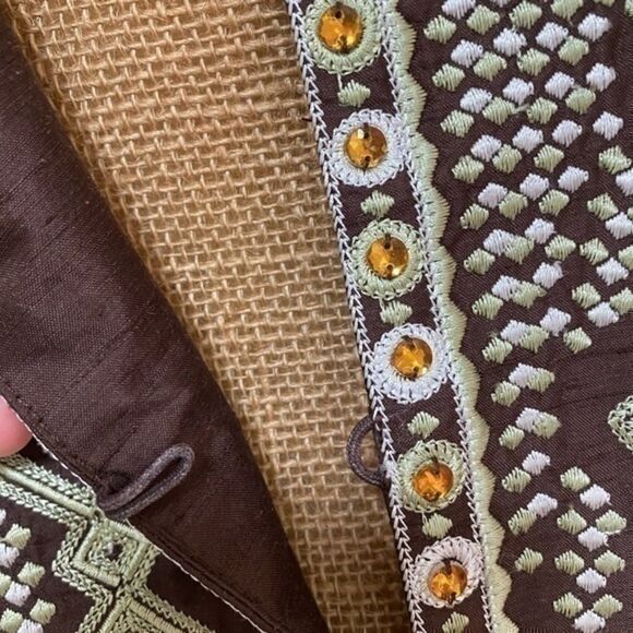 Victor Costa silk jacket embellished size 8 - Picture 4 of 8